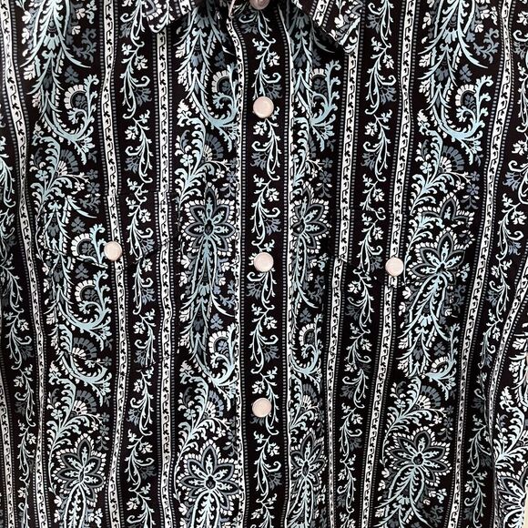 Panhandle Select Western Pearl Snap Short Sleeve Shirt Top Boys Size M 10 - Picture 6 of 13